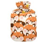 Cute Cartoon Fox Orange hot-Water Bottle with Soft Cover, 2L hot Water Bags for ( Scenario), (Scenario), Bolsa para agua Caliente para Dolor