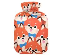 Cute Cartoon Fox Orange Travel hot Water Bottle with Soft Cover, 2L hot Compress Bag for ( Scenario), (Scenario), Bolsa de agua Caliente para el Dolor