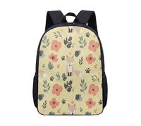Cute Cartoon Fox Print Backpack 17 Inch for Kids Children School Students, Forest Night Illustration Flat Design Bag (05)
