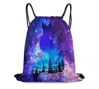 Cute Cartoon Fox Sport Sack Unisex Pe Bag Lightweight Drawstring Backpack For Holiday Party Picnic 36X42Cm