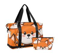 Cute Cartoon Fox Travel Duffel Bags Weekender Duffel Bag with Adjustable Strap for Sports Large Capacity, Cute cartoon fox, One Size