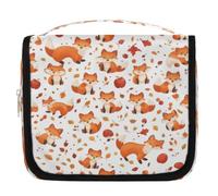 Cute Cartoon Foxes Travel Toiletry Bag for Women Men Girls Boys Kids Makeup Cosmetic Bag Hanging Wash Bag Toiletries Organizer Shower Bag