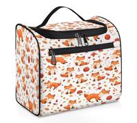 Cute Cartoon Foxes Travel Toiletry Bag for Women Men Kids Girls Boys 11.2 L Big Cosmetic Makeup Bag Hanging Wash Pouch Bag Toiletries Organizer Shower Bag