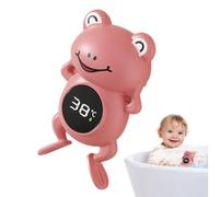 Cute Cartoon Frog Bath Thermometer Waterproof Type-C Rechargeable - Floating LED Display Celsius Hot Cold Colour Alert Smart Digital Water Temperature Monitor | Family Friends