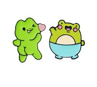 Cute Cartoon Frog Enamel Lapel Pin Set, Funny Witch Hat Heart Hand Wave Space Animal Brooch, Whimsical Statement Badge for Jackets Backpacks Hats, Unique Gift for Frog Lovers, Zinc, no gemstone