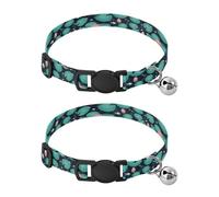 Cute Cartoon Frogs Crowns Soft Polyester Pet Collar, 2 Pack Cat Collar with Bell