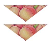 Cute Cartoon Fruit Peach Pink Seasonal Dog Bandanas Adjustable Soft Dog Scarf Cute Pet Holiday Set for Dogs Cats 2 Pack