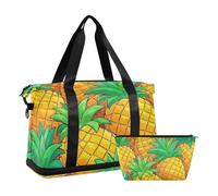 Cute Cartoon Fruit Pineapple Tote Bag Large Carry On Bag with Adjustable Strap for Sports Multifunctional, Cute cartoon fruit pineapple, 1 size, Cute cartoon fruit pineapple, 1 size