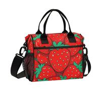 Cute Cartoon Fruit Strawberries Cooler Bag with Shoulder Strap Large Lunch Bag for Men for School loncheras para Hombres de Trabajo termicas