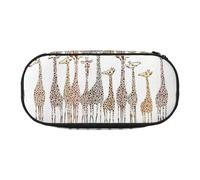 Cute Cartoon Funny Giraffes Cute Aesthetic Big Capacity Zipper Pencil Cases Pen,Portable Office Desk Organizer for Adults