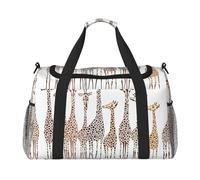 Cute Cartoon Funny Giraffes Hand Travel Bag - Large Reusable Shopping Tote Bag, Perfect for Outdoor Activities, Sports, Camping & Groceries, Black, One Size