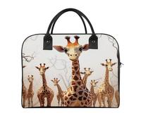 Cute Cartoon Funny Giraffes Laptop Tote Bag Casual Travel Handbag Multi Pocket Shoulder Bags for Work Travel