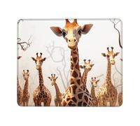 Cute Cartoon Funny Giraffes Mouse Pad with Stitched Edge, Comfortable Mouse Pads with Non-Slip Rubber Base Gaming Mouse Mat Washable Mousepads Computers Laptop Desk Accessories for Office 7 x 8.6 in
