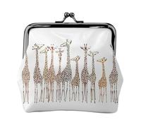 Cute Cartoon Funny Giraffes Print Charm and Versatile Coin Purse Exquisite Waterproof Kiss Lock Wallet for Keys Cards