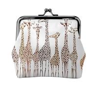 Cute Cartoon Funny Giraffes Print Charm and Versatile Coin Purse Exquisite Waterproof Kiss Lock Wallet for Keys Cards