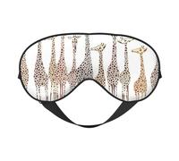 Cute Cartoon Funny Giraffes Print Comfortable Eye Mask Breathable Adjustable Men Women Lightweight Travel Yoga Work