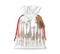 Cute Cartoon Funny Giraffes Print Drawstring Gift Reusable Bags Eco-Friendly Pouches Holiday Birthday Favors Sack
