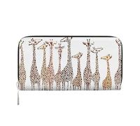 Cute Cartoon Funny Giraffes print Men's Vintage Look Leather Long Wallet Checkbook Wallets,Ladies Credit Card Holder