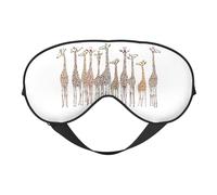 Cute Cartoon Funny Giraffes Print Soft Eye Mask Lightweight Sleep Aid Breathable Blackout Travel Nap Yoga Meditation