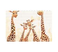 Cute Cartoon Funny Giraffes Printed Jigsaw Puzzle 14.4x9.8 CM, Rectangular Puzzle Challenging Game for Adults Gifts, Family Fun Decorative Wall Decor