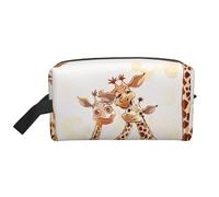 Cute Cartoon Funny Giraffes Printed Makeup Bag Travel Portable Cosmetic Bag Large Capacity Makeup Case Toiletry Handbag Organiser for Women