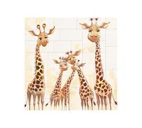 Cute Cartoon Funny Giraffes Printed Square Jigsaw Puzzle 16x16 CM, Puzzle Challenging Game for Adults Gifts, Family Fun Decorative Wall Decor
