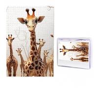 Cute Cartoon Funny Giraffes Puzzles 500 Pieces Personalized Jigsaw Puzzles Photos Puzzle for Adults Challenging Picture Puzzle with Storage Bag Jigsaw for Men Women Home Decor (19.7" x 29.5")