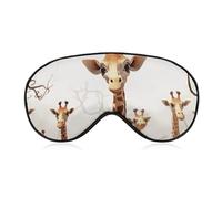 Cute Cartoon Funny Giraffes Sleep Mask for Women Men, Soft Eye Mask with Adjustable Strap for Sleeping, Light Blocking Travel Blindfold for Nap Comfortable Eye Cover for Home Office