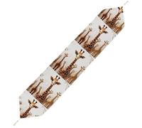 Cute Cartoon Funny Giraffes Table Runner for Dining Table, Short Plush Runners Washable & Durable Tablerunner Modern Home Decor for Wedding, Kitchen, Holiday 178*33cm