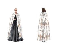 (Cute Cartoon Funny Giraffes) Unisex Hooded Cloak Cape Robe Cosplay Halloween Christmas Fancy Dress Costumes For Adults
