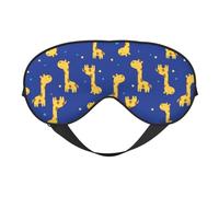 Cute Cartoon Giraffe Pattern Eye Mask Sleep Mask Cover for Sleeping with Adjustable Strap Blackout Eye Blinder Pads for Travel