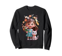 Cute cartoon girl with a playful funny unisex design for tee Sweatshirt