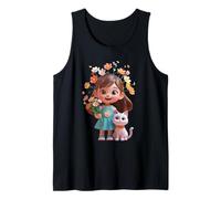 Cute Cartoon Girl with a Playful Funny Unisex Design for tee Tank Top