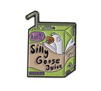 Cute Cartoon Goose Brooch Funny Silly Goose Enamel Lapel Pin Humor Lapel Badges Bags Jackets Hats Accessories for Women Men, S, Zinc, no gemstone