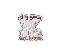 Cute Cartoon Goose Brooch Funny Silly Goose Enamel Lapel Pin Humor Lapel Badges Bags Jackets Hats Accessories for Women Men, S, Zinc, no gemstone