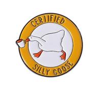 Cute Cartoon Goose Brooch Funny Silly Goose Enamel Lapel Pin Humor Lapel Badges Bags Jackets Hats Accessories for Women Men, S, Zinc, no gemstone