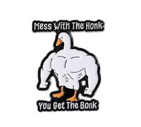 Cute Cartoon Goose Brooch Funny Silly Goose Enamel Lapel Pin Humor Lapel Badges Bags Jackets Hats Accessories for Women Men, S, Zinc, no gemstone