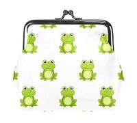 Cute Cartoon Green Frogs Women’s PU Leather Coin Wallets Girls Mini Buckle Coin Purse Pouch