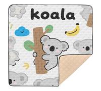 Cute Cartoon Grey Baby Koala Cute Foldable Baby Playmat for Floor Cozy Breathable Infant Play Activity Mat for Baby Kids Toddlers Infants, 50'' x 50''