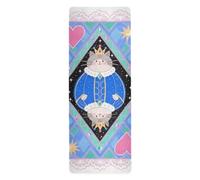 Cute Cartoon Grey Cat portable yoga mat for gym printed, non slip, non slip yoga mat towel with bag for carrying tapete para ejercicio 71x26 inches