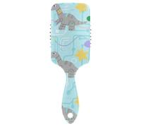 Cute Cartoon Grey Dinosaur cute curved hair brush Designed wet dry brush for short hair with Ergonomic handle cepillo para pelo rizado