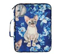 Cute Cartoon Grey German Cat Accordion File Folders 7 Pockets A4 Letter Size with Zipper Closure for Paperwork Folder with Pockets carpeta de
