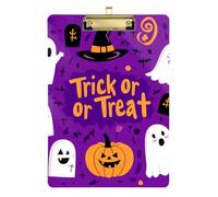 Cute Cartoon Halloween Purple Acrylic mini clipboard Set Standard Letter A4 Size Transparent for Soccer Truck Driver Gold 12x9in Tablas para escribir