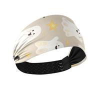Cute Cartoon Halloween White Ghosts Non-Slip women's headbands Elastic hair for make up Football Cycling Football
