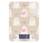 Cute Cartoon Halloween White Ghosts Waterproof mini Food Scale 11lb/0.18oz, 5kg/5g Kitchen Scales with 4 Unit for Baking Weight Loss Spices (Batteries not Included)
