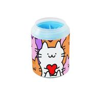 Cute Cartoon Heart Cat Colorful Portable Mud Paw Clean Station with Soft Silicone Brush Pets Bathing Brush for Small Medium Dogs and Cats lavadora de patas para perros