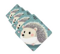 Cute Cartoon Hedgehog 4 Pcs Car Air Freshener Lavender Hanging Scented Cards Automotive Scented Hanging Sheets Square For Car Home Office Closet Bathroom