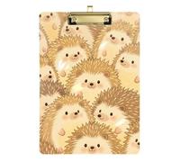 Cute Cartoon Hedgehog Beige clipboard 12 Acrylic Cute for Soccer Truck Driver Size 9 x 12 Gold