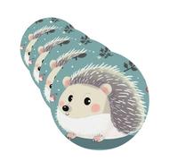 Cute Cartoon Hedgehog Car Air Fresheners 4 Pcs Funny Hanging Car Air Fresheners Cute Long Lasting Scented Mirror Hanging Decoration Ornaments Gift For Men Women Round Shape