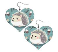 Cute cartoon hedgehog Leather Earrings for Women Heart Earring Lightweight Dangle Earrings Jewelry Gifts